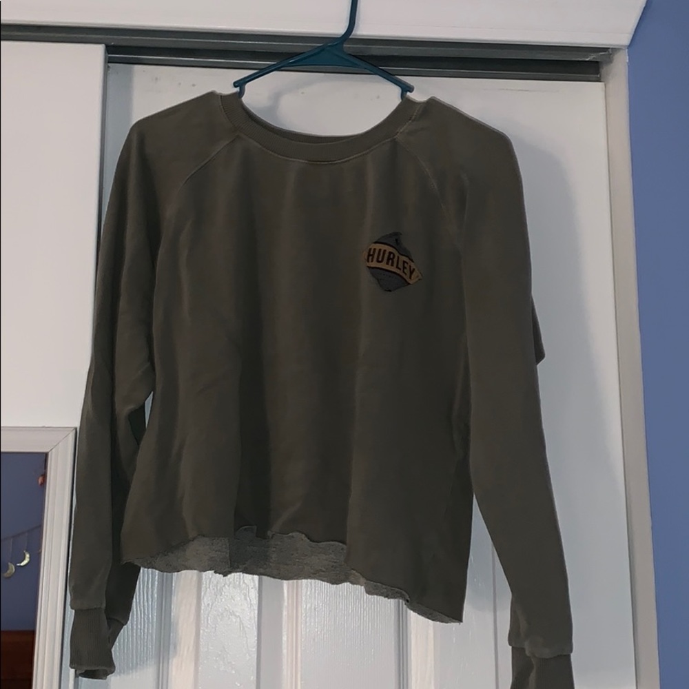 Custom Cropped Crewneck with Hurley Patch
